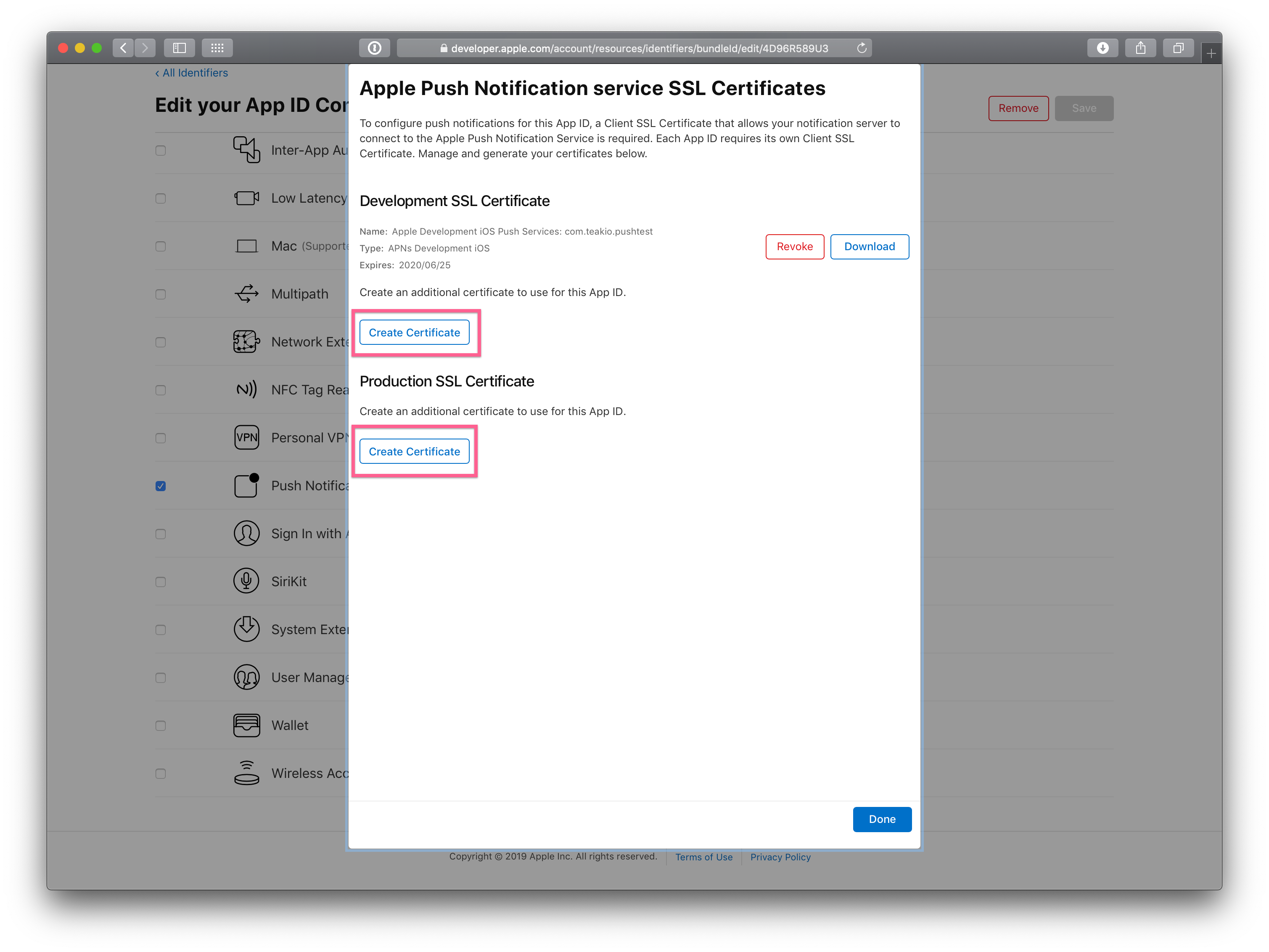 create certificate