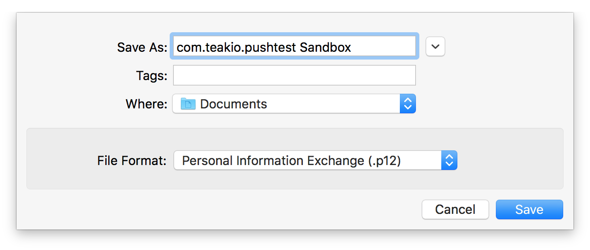 export settings