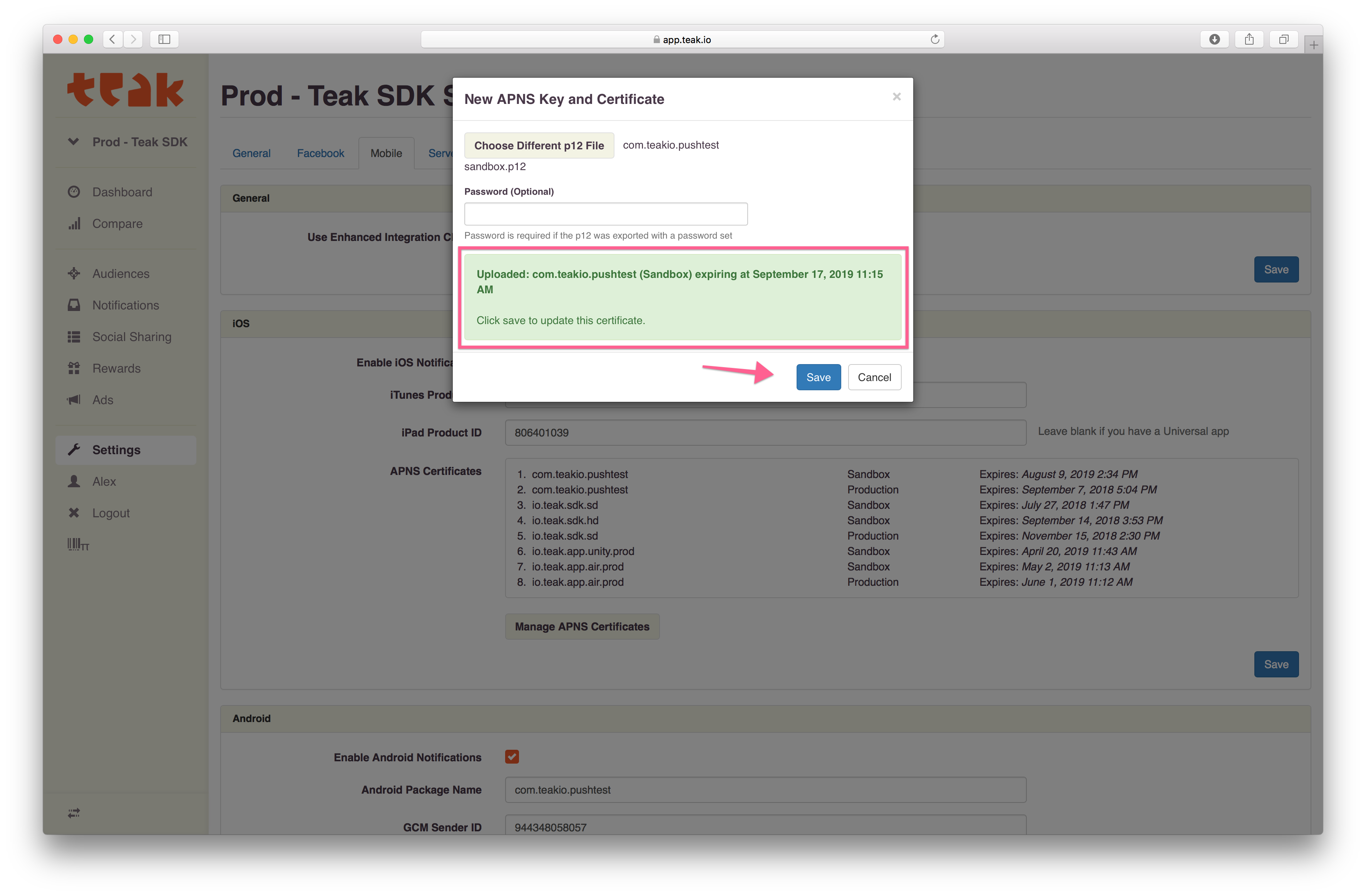 teak upload done
