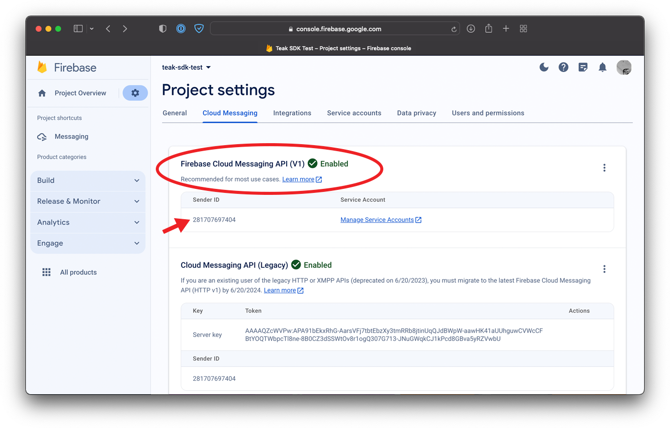 firebase notification settings