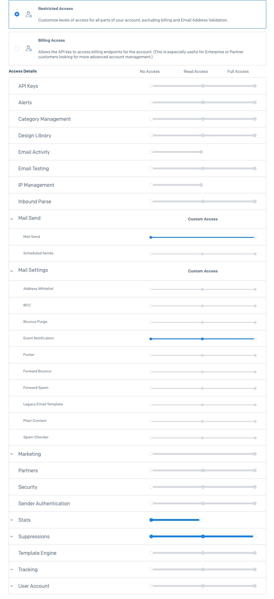 api key settings