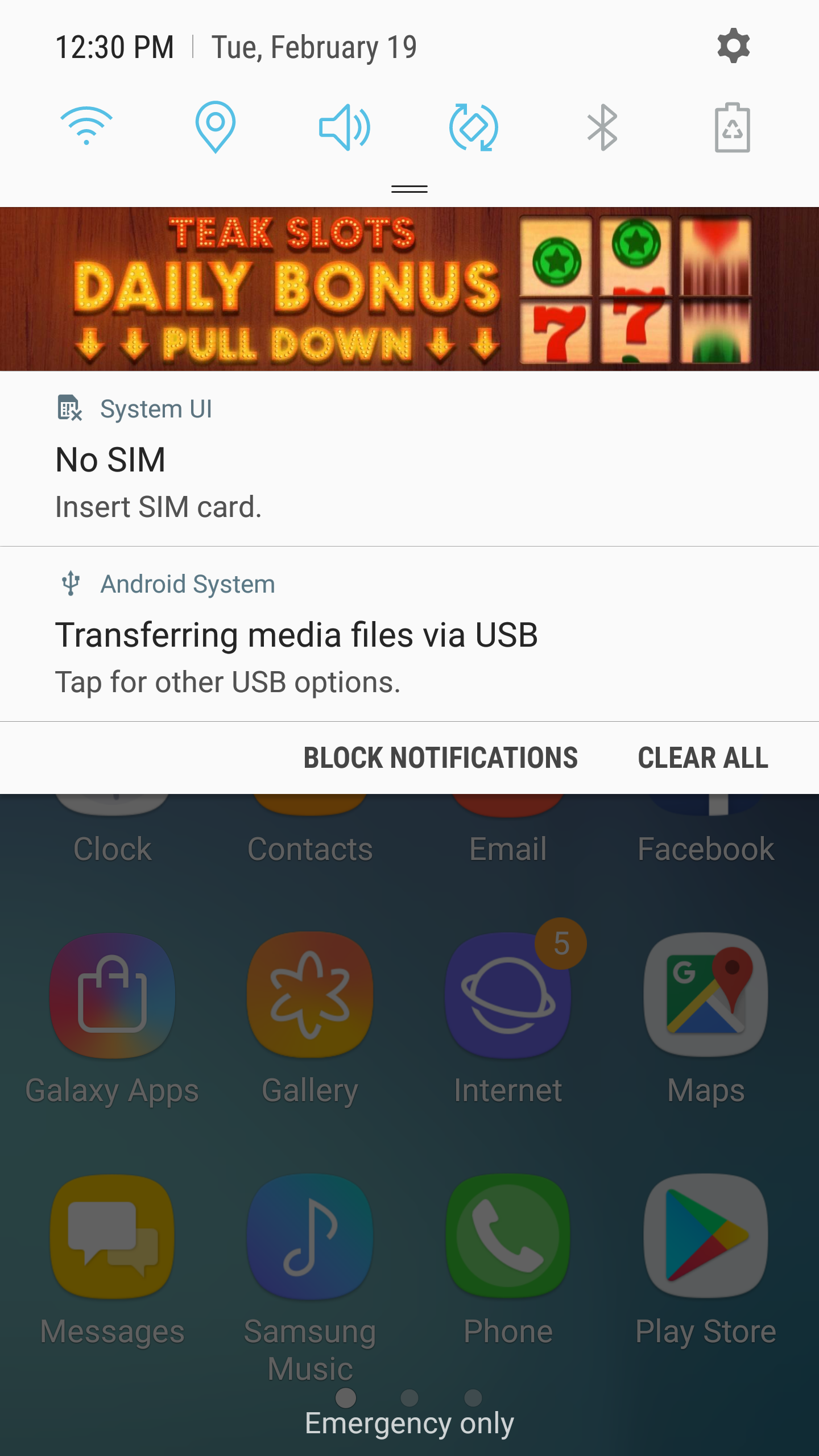 android banner notification center sm g920t